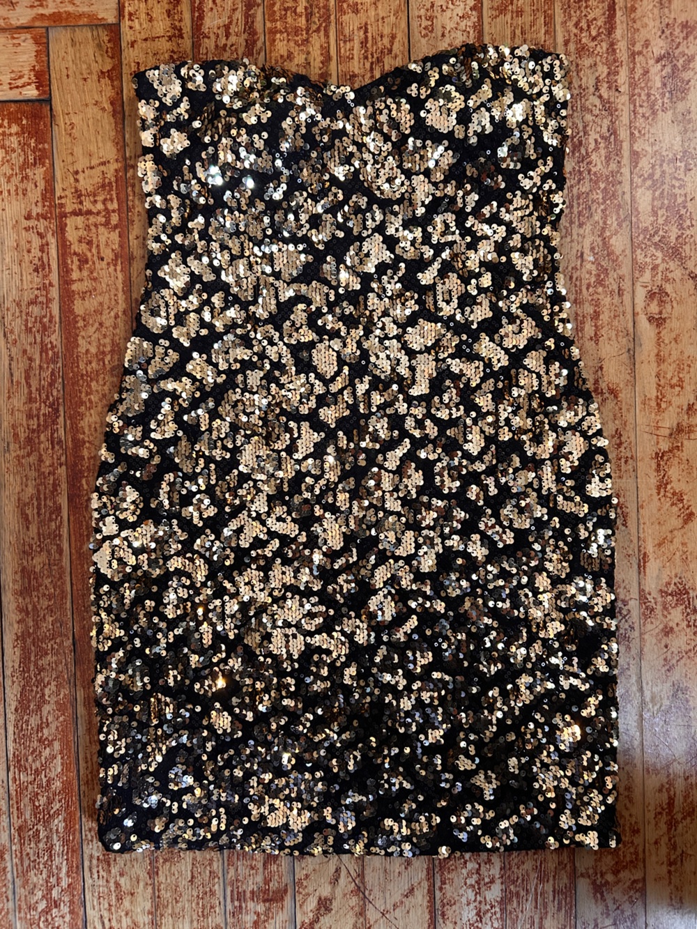 Gold and Black Sequin Mini dress